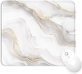 eulps Mouse Pad with Stitched Edge, Multiple Patterns Computer Mouse Pads with Non-Slip Rubber Base, Washable Cloth Mousepad, for Gaming, Laptop, PC (Ivory Marble)