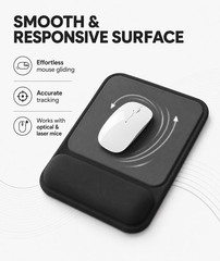 eulps Ergonomic Mouse Pad with Wrist Rest, Gel Mousepad with Soft Wrist Support, Non-Slip PU Base, Smooth Surface Mouse Pad for Wrist Pain Relief, Computer Laptop Office Home & Gaming (Classic Black)