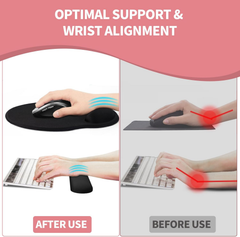 eulps Mouse Pad Wrist Support, Ergonomic Memory Foam Keyboard Wrist Pad & Gel Wrist Rest Set for Computer Keyboard for Easy Typing & Pain Relief for Office & Home (Rose Set)