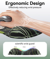 eulps Mouse Pad with Gel Wrist Rest, Ergonomic Comfortable Computer Wrist Support for Laptop, Pain Relief Mousepad with Non-Slip PU Base for Office & Home (Wildflower Night)