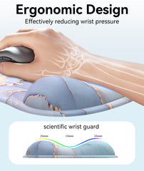 eulps Mouse Pad with Gel Wrist Rest, Ergonomic Comfortable Computer Wrist Support for Laptop, Pain Relief Mousepad with Non-Slip PU Base for Office & Home (Marble)