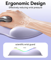 eulps Mouse Pad with Gel Wrist Rest, Ergonomic Comfortable Computer Wrist Support for Laptop, Pain Relief Mousepad with Non-Slip PU Base for Office & Home (Purple)