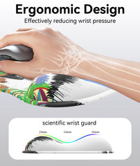 eulps Mouse Pad with Gel Wrist Rest, Ergonomic Comfortable Computer Wrist Support for Laptop, Pain Relief Mousepad with Non-Slip PU Base for Office & Home (Sleeping Cat)