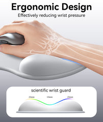eulps Mouse Pad with Gel Wrist Rest, Ergonomic Comfortable Computer Wrist Support for Laptop, Pain Relief Mousepad with Non-Slip PU Base for Office & Home (Grey)