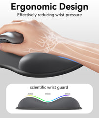 eulps Mouse Pad with Gel Wrist Rest, Ergonomic Comfortable Computer Wrist Support for Laptop, Pain Relief Mousepad with Non-Slip PU Base for Office & Home (Black)