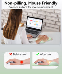eulps Mouse Pad with Gel Wrist Rest, Ergonomic Comfortable Computer Wrist Support for Laptop, Pain Relief Mousepad with Non-Slip PU Base for Office & Home (Green)