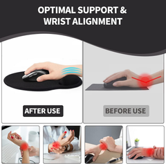 eulps Mouse Pad with Wrist Rest, Comfortable Computer Mousepad with Gel Wrist Support, Smooth Surface and Non-Slip PU Base for Pain Relief, Laptop, Office & Home (Black Marble)