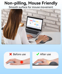 eulps Mouse Pad with Gel Wrist Rest, Ergonomic Comfortable Computer Wrist Support for Laptop, Pain Relief Mousepad with Non-Slip PU Base for Office & Home (Black)