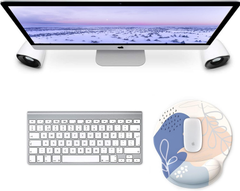 eulps Mouse Pad with Wrist Rest, Comfortable Computer Mousepad with Gel Wrist Support Smooth Surface and Non-Slip PU Base for Pain Relief, Laptop, Office & Home (Leafy Lushness)