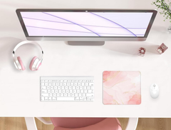 eulps Mouse Pad with Stitched Edge, Multiple Patterns Computer Mouse Pads with Non-Slip Rubber Base, Washable Cloth Mousepad, for Gaming, Laptop, PC (Blush Gold)