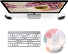 eulps Mouse Pad with Wrist Rest, Comfortable Computer Mousepad with Gel Wrist Support, Smooth Surface, and Non-Slip PU Base for Pain Relief, Laptop, Office & Home (Floral Fantasy)