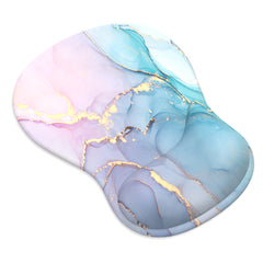 eulps Mouse Pad with Gel Wrist Rest, Ergonomic Comfortable Computer Wrist Support for Laptop, Pain Relief Mousepad with Non-Slip PU Base for Office & Home (Marble)