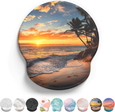 eulps Mouse Pad with Wrist Rest, Comfortable Computer Mousepad with Gel Wrist Support, Smooth Surface and Non-Slip PU Base for Pain Relief, Laptop, Office & Home (Sunset)
