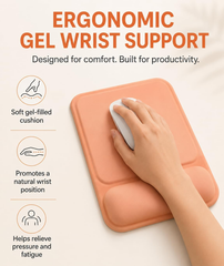 eulps Ergonomic Mouse Pad with Wrist Rest, Gel Mousepad with Soft Wrist Support, Non-Slip PU Base, Smooth Surface Mouse Pad for Wrist Pain Relief, Computer Laptop Office Home & Gaming (Orange)