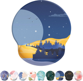 eulps Mouse Pad with Wrist Rest, Comfortable Computer Mousepad with Gel Wrist Support, Smooth Surface and Non-Slip PU Base for Pain Relief, Laptop, Office & Home (Moon Night)