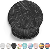 eulps Mouse Pad with Wrist Rest, Comfortable Computer Mousepad with Gel Wrist Support, Smooth Surface and Non-Slip PU Base for Pain Relief, Laptop, Office & Home (Black Line)