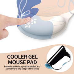 eulps Mouse Pad with Wrist Rest, Comfortable Computer Mousepad with Gel Wrist Support Smooth Surface and Non-Slip PU Base for Pain Relief, Laptop, Office & Home (Leafy Lushness)
