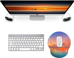 eulps Mouse Pad with Wrist Rest, Comfortable Computer Mousepad with Gel Wrist Support, Smooth Surface and Non-Slip PU Base for Pain Relief, Laptop, Office & Home (Oceanic Sunset)