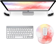 eulps Mouse Pad with Wrist Rest, Comfortable Computer Mousepad with Gel Wrist Support, Smooth Surface and Non-Slip PU Base for Pain Relief, Laptop, Office & Home (Colorful Tie-Dye)