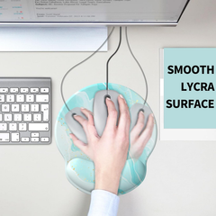 eulps Mouse Pad with Wrist Rest, Comfortable Computer Mousepad with Gel Wrist Support Smooth Surface and Non-Slip PU Base for Pain Relief, Laptop, Office & Home (ICY Blue)