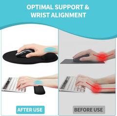 eulps Mouse Pad Wrist Support, Ergonomic Memory Foam Keyboard Wrist Pad & Gel Wrist Rest Set for Computer Keyboard for Easy Typing & Pain Relief for Office & Home (Blue Marble Set)
