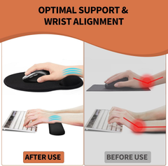 eulps Mouse Pad Wrist Support, Ergonomic Memory Foam Keyboard Wrist Pad & Gel Wrist Rest Set for Computer Keyboard for Easy Typing & Pain Relief for Office & Home (Oceanic Sunset Set)