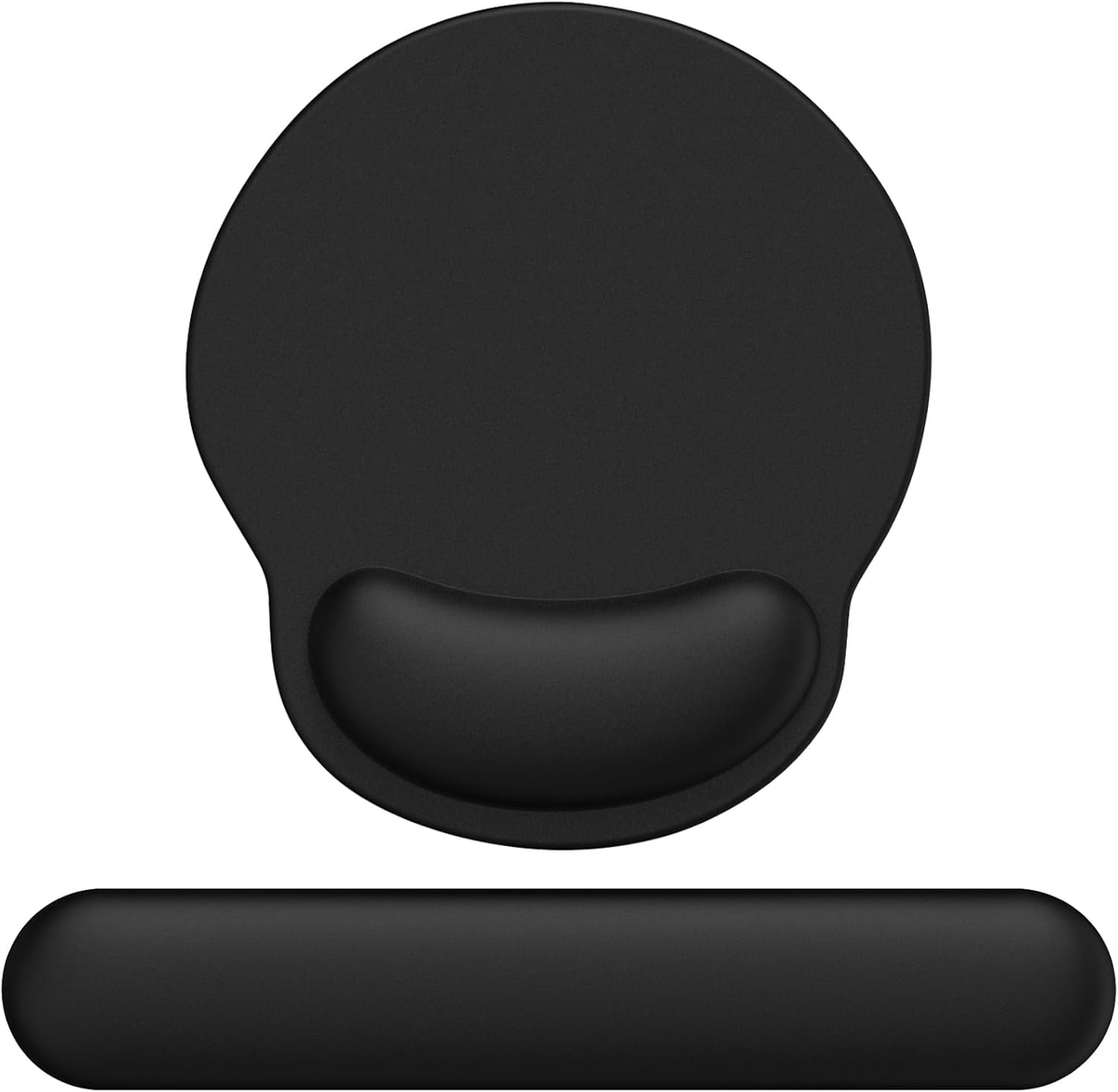 eulps Mouse Pad Wrist Support, Ergonomic Memory Foam Keyboard Wrist Pad & Gel Wrist Rest Set for Computer Keyboard for Easy Typing & Pain Relief for Office & Home (Black Set)