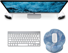 eulps Mouse Pad with Wrist Rest, Comfortable Computer Mousepad with Gel Wrist Support Smooth Surface and Non-Slip PU Base for Pain Relief, Laptop, Office & Home (Ice Lotus)