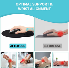 eulps Mouse Pad with Wrist Rest, Comfortable Computer Mousepad with Gel Wrist Support, Smooth Surface and Non-Slip PU Base for Pain Relief, Laptop, Office & Home (Blue Marble)