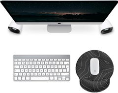 eulps Mouse Pad with Wrist Rest, Comfortable Computer Mousepad with Gel Wrist Support, Smooth Surface and Non-Slip PU Base for Pain Relief, Laptop, Office & Home (Black Line)