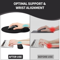 eulps Mouse Pad Wrist Support, Ergonomic Memory Foam Keyboard Wrist Pad & Gel Wrist Rest Set for Computer Keyboard for Easy Typing & Pain Relief for Office & Home (Black Marble Set)