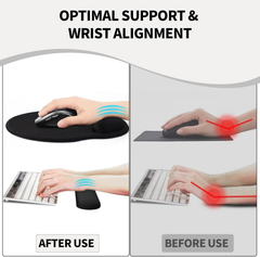 eulps Mouse Pad Wrist Support, Ergonomic Memory Foam Keyboard Wrist Pad & Gel Wrist Rest Set for Computer Keyboard for Easy Typing & Pain Relief for Office & Home