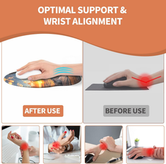 eulps Mouse Pad with Wrist Rest, Comfortable Computer Mousepad with Gel Wrist Support, Smooth Surface and Non-Slip PU Base for Pain Relief, Laptop, Office & Home (Sunset)