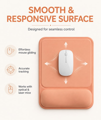 eulps Ergonomic Mouse Pad with Wrist Rest, Gel Mousepad with Soft Wrist Support, Non-Slip PU Base, Smooth Surface Mouse Pad for Wrist Pain Relief, Computer Laptop Office Home & Gaming (Orange)