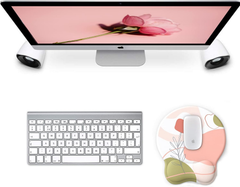eulps Mouse Pad with Wrist Rest, Comfortable Computer Mousepad with Gel Wrist Support, Smooth Surface and Non-Slip PU Base for Pain Relief, Laptop, Office & Home (Rose)