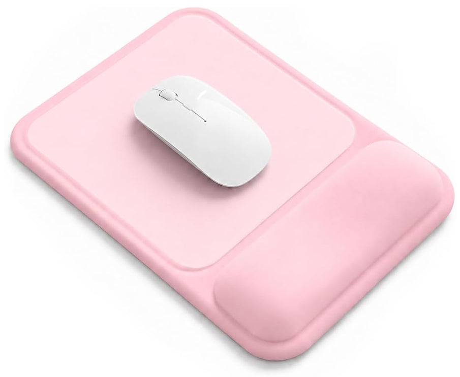 eulps Ergonomic Mouse Pad with Wrist Rest, Gel Mousepad with Soft Wrist Support, Non-Slip PU Base, Smooth Surface Mouse Pad for Wrist Pain Relief, Computer Laptop Office Home & Gaming (Pink)