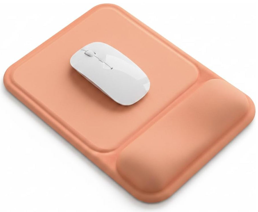 eulps Ergonomic Mouse Pad with Wrist Rest, Gel Mousepad with Soft Wrist Support, Non-Slip PU Base, Smooth Surface Mouse Pad for Wrist Pain Relief, Computer Laptop Office Home & Gaming (Orange)