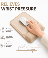 eulps Ergonomic Mouse Pad with Wrist Rest, Gel Mousepad with Soft Wrist Support, Non-Slip PU Base, Smooth Surface Mouse Pad for Wrist Pain Relief, Computer Laptop Office Home & Gaming (Sand Beige)