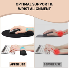 eulps Mouse Pad Wrist Support, Ergonomic Memory Foam Keyboard Wrist Pad & Gel Wrist Rest Set for Computer Keyboard for Easy Typing & Pain Relief for Office & Home (Leafy Lushness Set)
