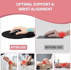 eulps Mouse Pad with Wrist Rest, Comfortable Computer Mousepad with Gel Wrist Support, Smooth Surface and Non-Slip PU Base for Pain Relief, Laptop, Office & Home (Rose)