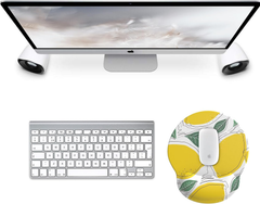 eulps Mouse Pad with Wrist Rest, Comfortable Computer Mousepad with Gel Wrist Support, Smooth Surface and Non-Slip PU Base for Pain Relief, Laptop, Office & Home (Lemon)