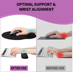 eulps Mouse Pad Wrist Support, Ergonomic Memory Foam Keyboard Wrist Pad & Gel Wrist Rest Set for Computer Keyboard for Easy Typing & Pain Relief for Office & Home (Mauve Twilight Set)