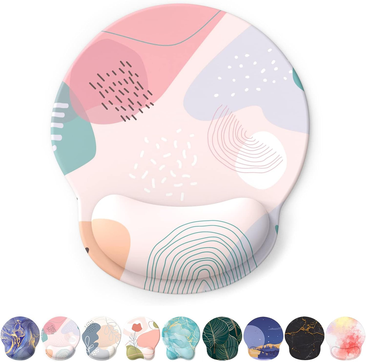 eulps Mouse Pad with Wrist Rest, Comfortable Computer Mousepad with Gel Wrist Support, Smooth Surface, and Non-Slip PU Base for Pain Relief, Laptop, Office & Home (Floral Fantasy)